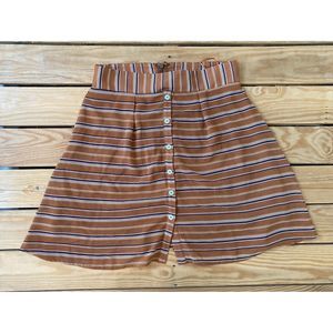 SKYLAR + MADISON Button Front Stripe Mini Skirt M